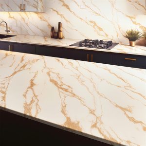 Plan de Travail Cuisine Quartz Inverness Gold