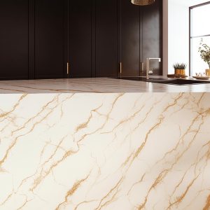 Plan de Travail Cuisine Quartz Inverness Gold