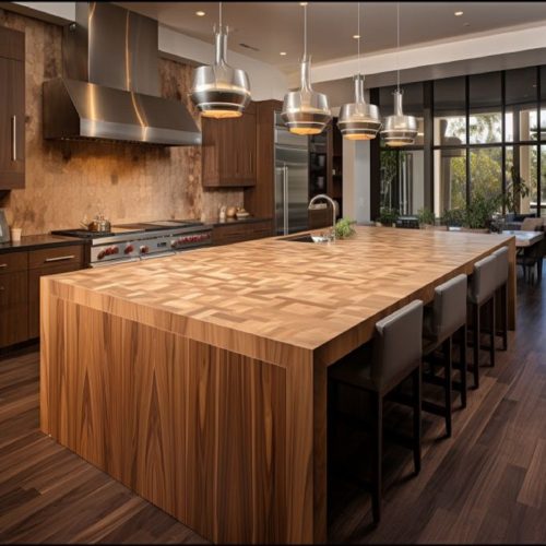 Plan de Travail Bois Fin – « Hickory à Grain Fin » 6