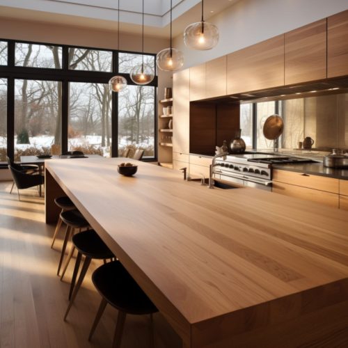 Plan de Travail en Bois – “Red Oak à Grain de Face” 8