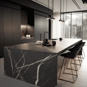 plan cuisine calacatta black