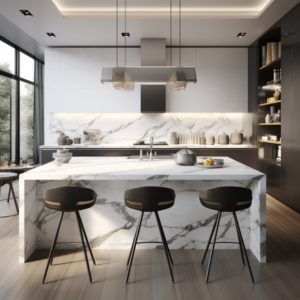 plan de travail ceramique classic statuario