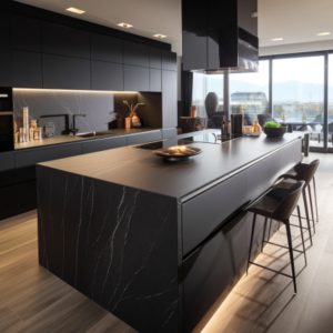 plan de travail ceramique nero marquina