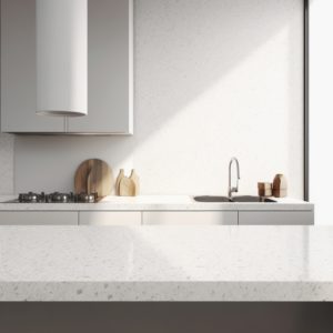 plan de travail ceramique terrazzo white