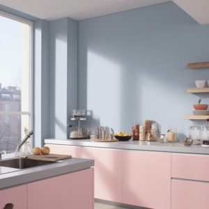 plan de cuisine corian bleu diamant
