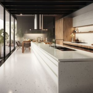 plan de travail corian bonnet blanc