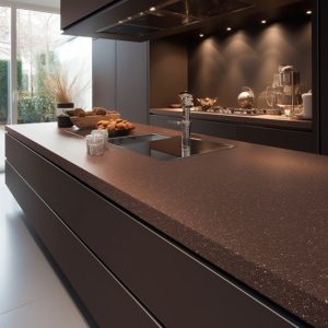 plan de travail corian brun cacao