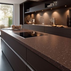 plan de travail corian brun cacao