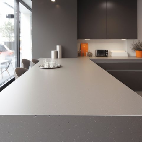 Plan Travail Pour La Cuisine En Corian – “Cendre Concret”