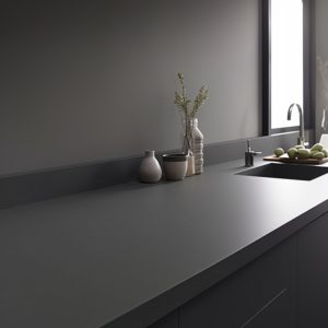 plan de cuisine corian gris profond