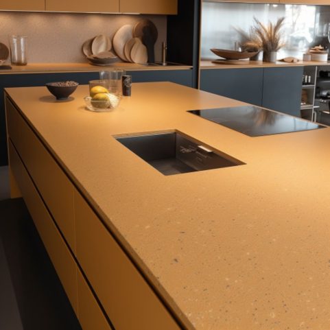 Plan Travail Pour La Cuisine En Corian – “Oranger Du Mexique”