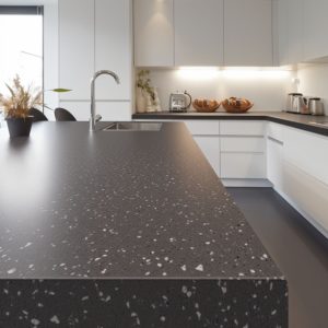 plan de travail corian gravier