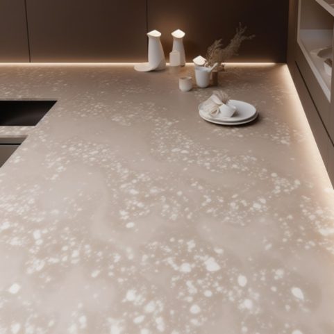 Plan Travail Pour La Cuisine En Corian – “Noisette”