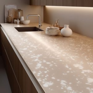 plan de travail corian noisette