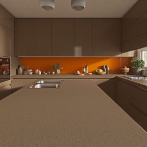 plan de cuisine corian marron sienne