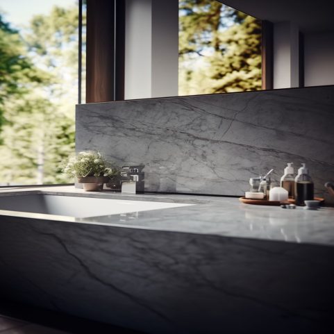 Salle de Bain en Marbre “Argent Carrare”