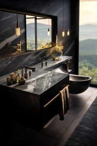 salle de bain en marbre bardiglio