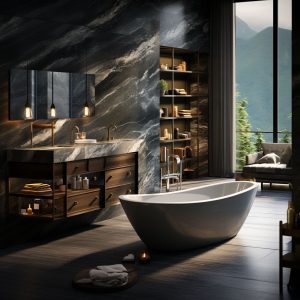 salle de bain marbre bardiglio