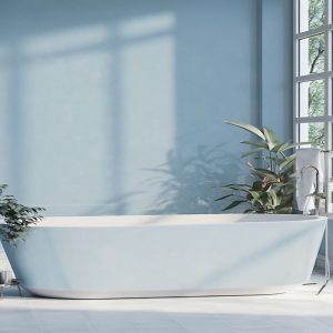 salle de bain marbre bleu bapteme