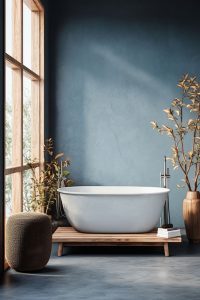 salle de bain en marbre bleu bapteme