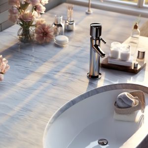 salle de bain marbre bleu cristalite