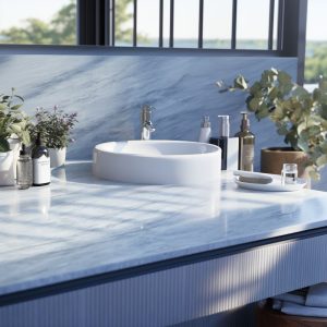 salle de bain marbre bleu cristallite