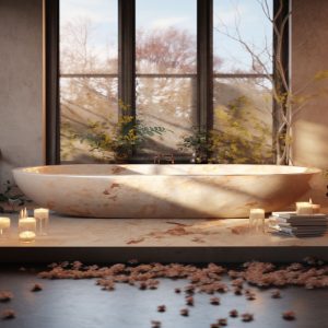 salle de bain marbre dore espagnol