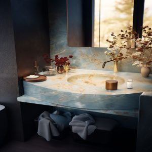 salle de bain marbre dore espagnol