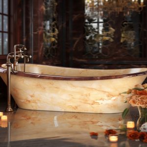 salle de bain marbre dore espagnol