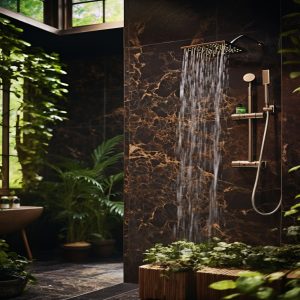 salle de bain marbre empereur dore
