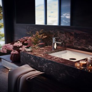 salle de bain marbre empereur dore