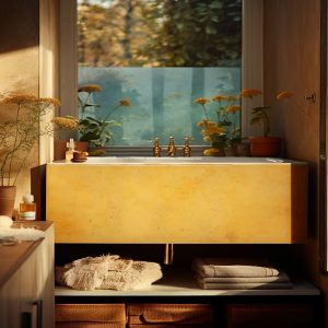 salle de bain marbre indus