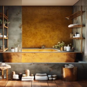 salle de bain marbre indus