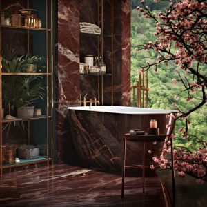 salle de bain marbre jasper
