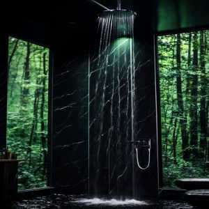 salle de bain marbre noir marquina