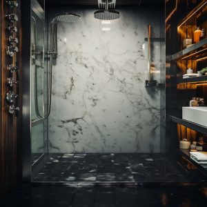 salle de bain marbre or calacatta