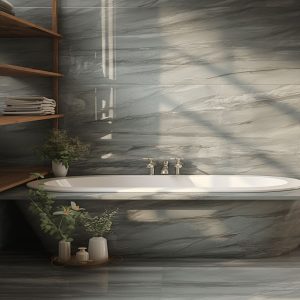 salle de bain marbre platine