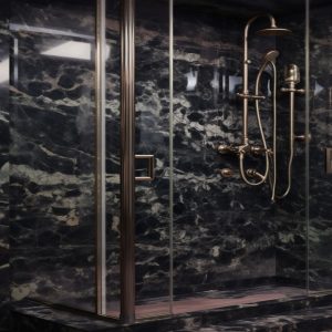 salle de bain marbre portoro extra
