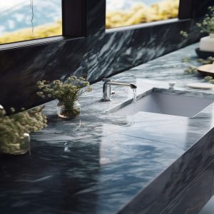 salle de bain marbre blanc steatite