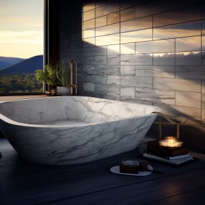 salle de bain marbre blanc super