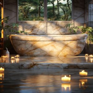 salle de bain marbre valence