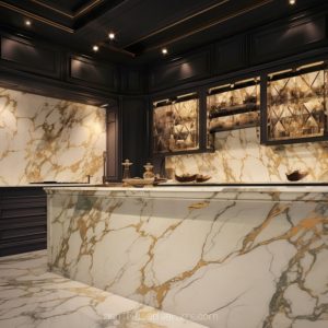 Plan Travail Ceramique DIAMOND Calacatta Mediceo Book Match