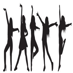 credence cuisine silhouettes femmes dansantes