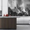 Crédence de Cuisine “Montagne noire enneigée” 15