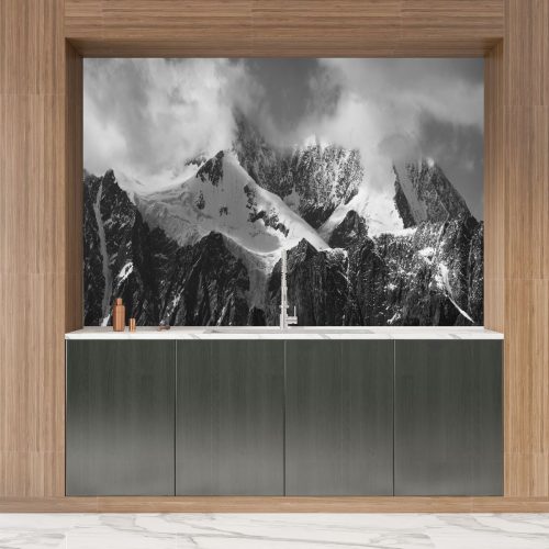 Crédence de Cuisine “Montagne noire enneigée” 10