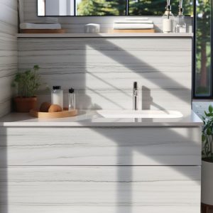 salle de bain marbre blanc fantaisie