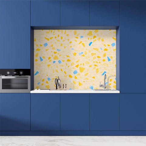 Crédence de cuisine  “Terrazzo Abstrait Jaune”