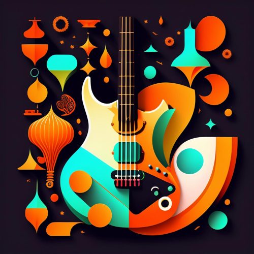 Crédence de cuisine “Guitare Colorée Abstraite” 9
