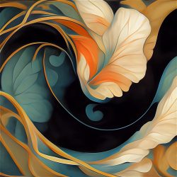 credence cuisine abstrait floral