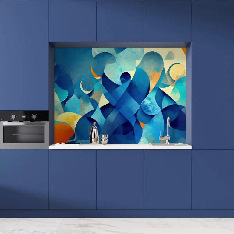 credence cuisine abstrait nuances bleu